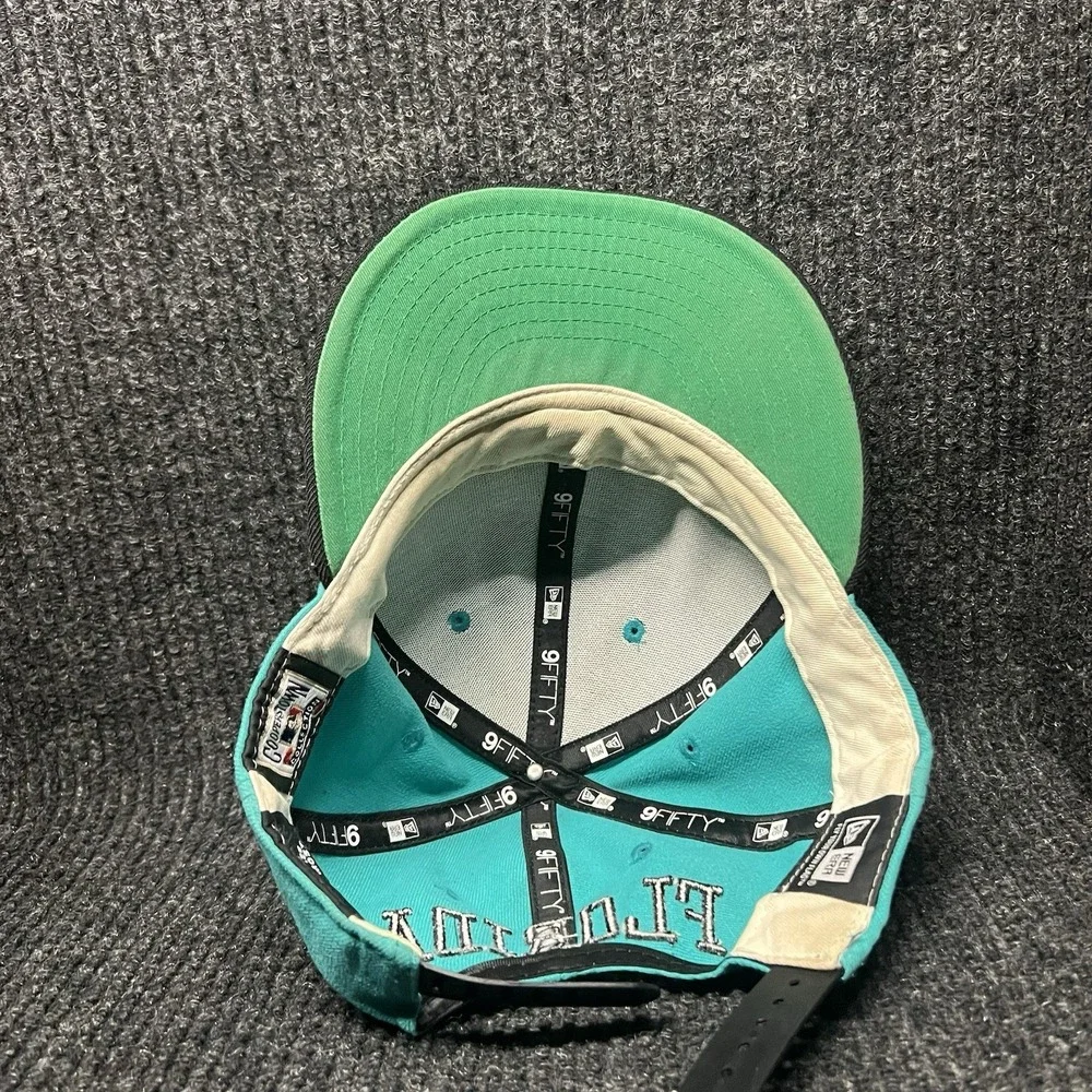 New‎ Era Florida Marlins Cooperstown Collection Teal And Black SnapBack Hat